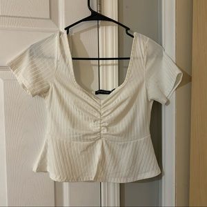 PrettyLittleThing Crop White Top